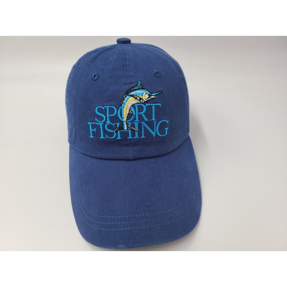 Sport Fishing Magazine Strapback Adjustable (Fits Small) Hat Cap Men Women Blue